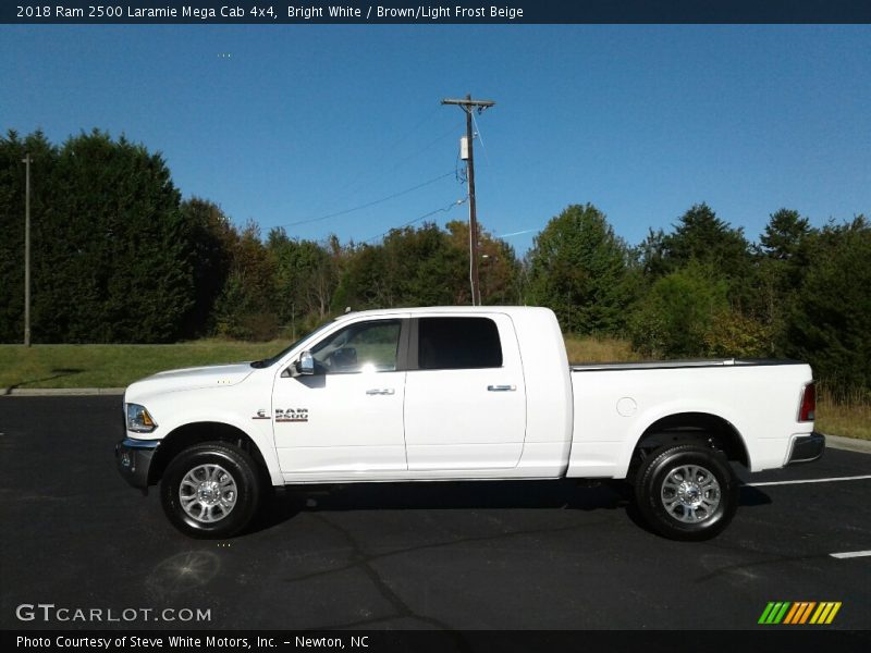 Bright White / Brown/Light Frost Beige 2018 Ram 2500 Laramie Mega Cab 4x4