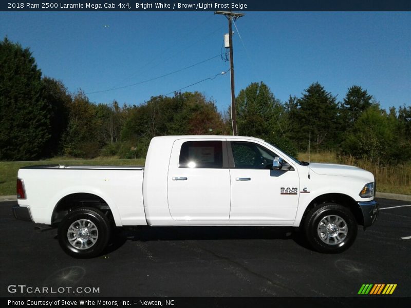 Bright White / Brown/Light Frost Beige 2018 Ram 2500 Laramie Mega Cab 4x4