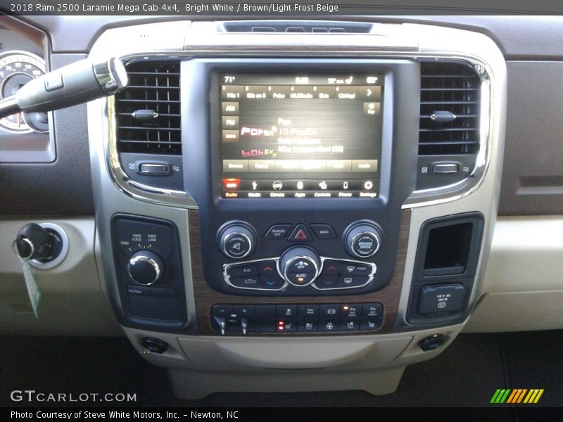 Bright White / Brown/Light Frost Beige 2018 Ram 2500 Laramie Mega Cab 4x4