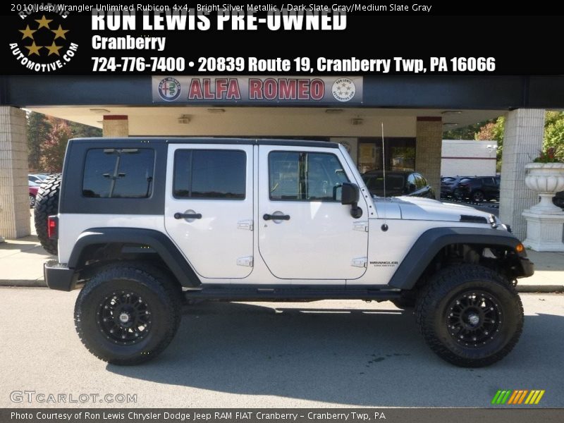Bright Silver Metallic / Dark Slate Gray/Medium Slate Gray 2010 Jeep Wrangler Unlimited Rubicon 4x4