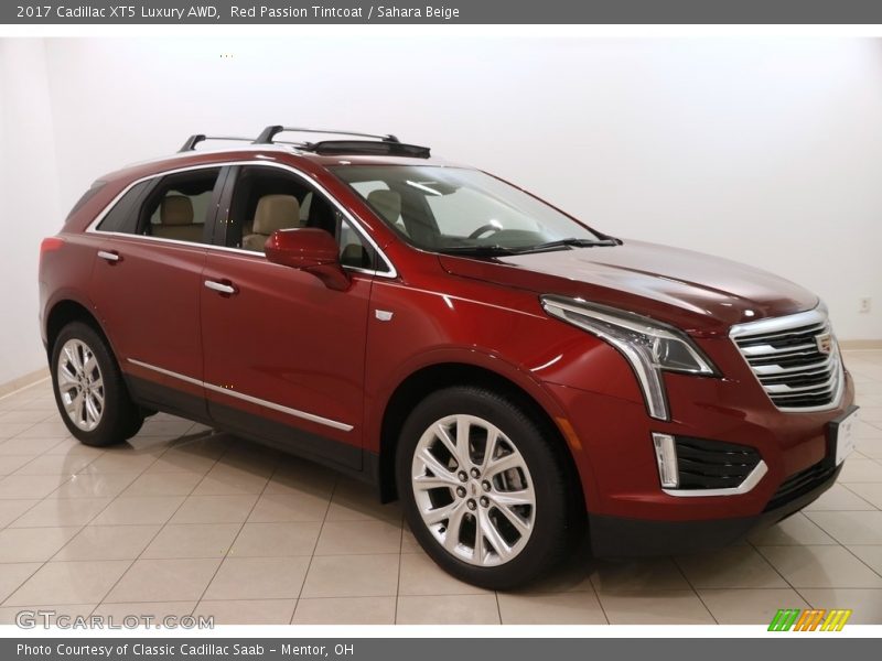Red Passion Tintcoat / Sahara Beige 2017 Cadillac XT5 Luxury AWD