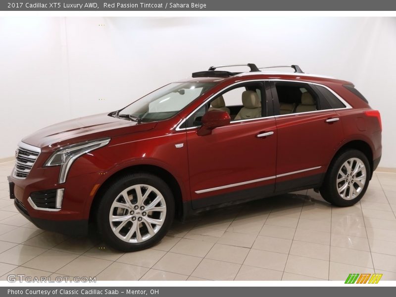 Red Passion Tintcoat / Sahara Beige 2017 Cadillac XT5 Luxury AWD