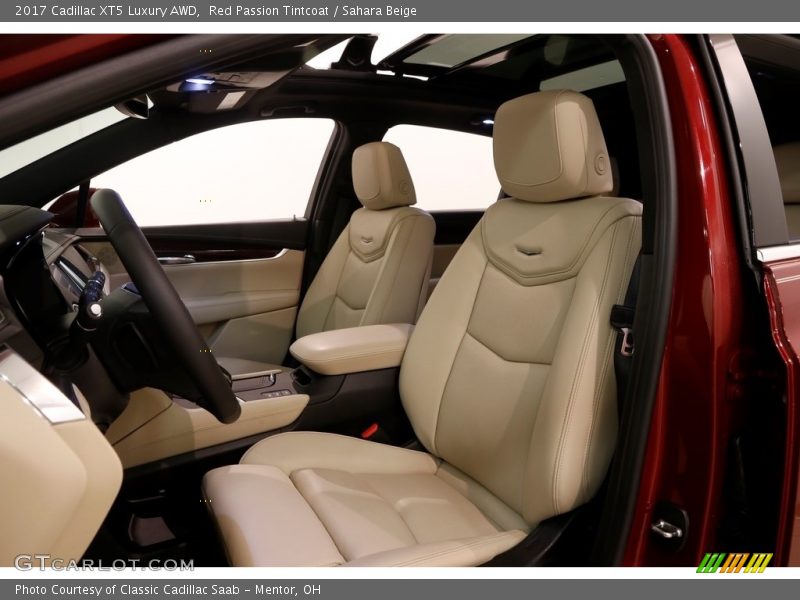 Red Passion Tintcoat / Sahara Beige 2017 Cadillac XT5 Luxury AWD