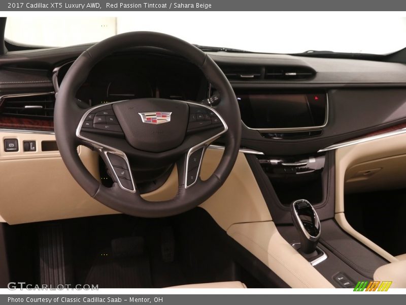 Red Passion Tintcoat / Sahara Beige 2017 Cadillac XT5 Luxury AWD