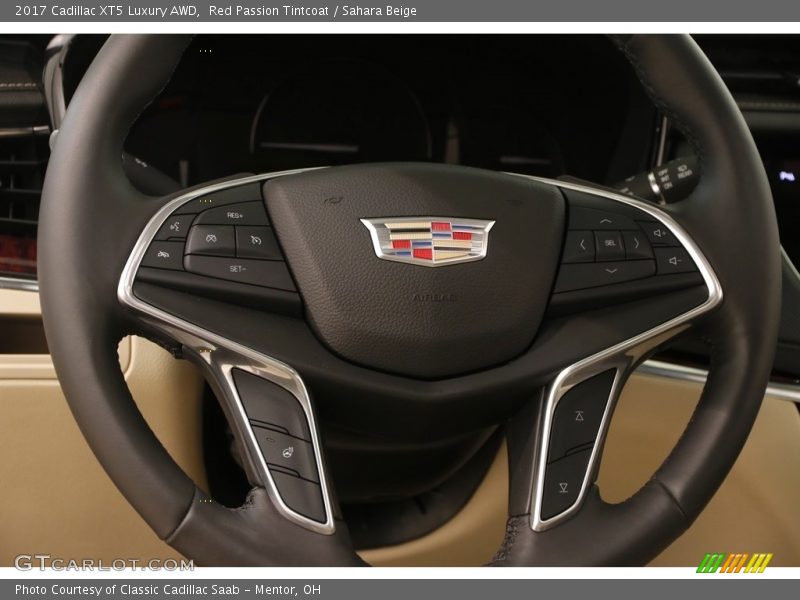 Red Passion Tintcoat / Sahara Beige 2017 Cadillac XT5 Luxury AWD