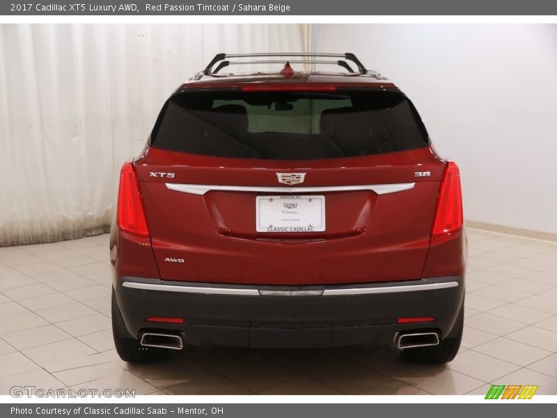 Red Passion Tintcoat / Sahara Beige 2017 Cadillac XT5 Luxury AWD