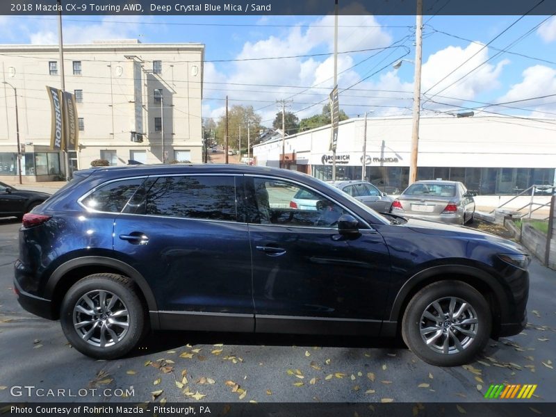 Deep Crystal Blue Mica / Sand 2018 Mazda CX-9 Touring AWD