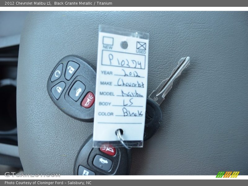 Black Granite Metallic / Titanium 2012 Chevrolet Malibu LS