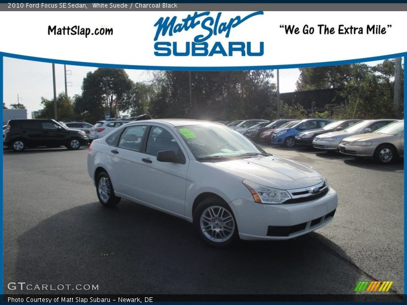 White Suede / Charcoal Black 2010 Ford Focus SE Sedan