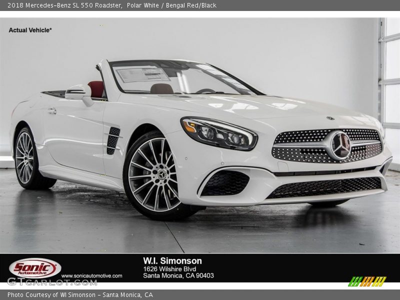 Polar White / Bengal Red/Black 2018 Mercedes-Benz SL 550 Roadster