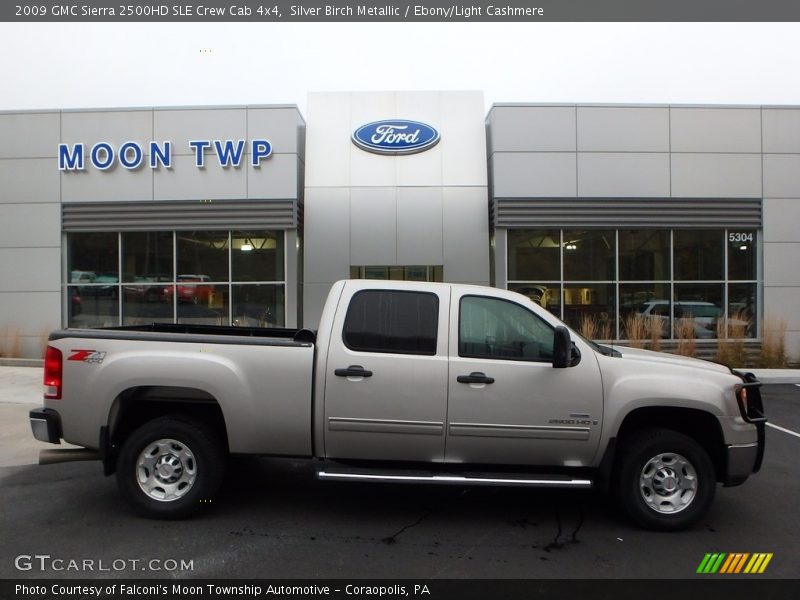 Silver Birch Metallic / Ebony/Light Cashmere 2009 GMC Sierra 2500HD SLE Crew Cab 4x4