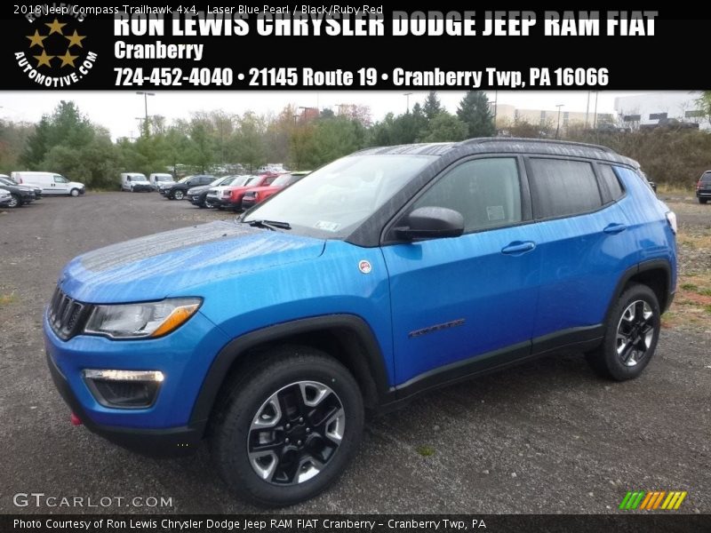 Laser Blue Pearl / Black/Ruby Red 2018 Jeep Compass Trailhawk 4x4