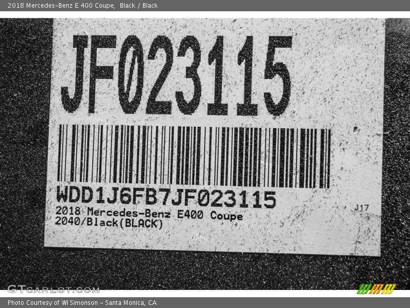 Black / Black 2018 Mercedes-Benz E 400 Coupe