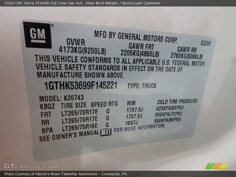 Silver Birch Metallic / Ebony/Light Cashmere 2009 GMC Sierra 2500HD SLE Crew Cab 4x4