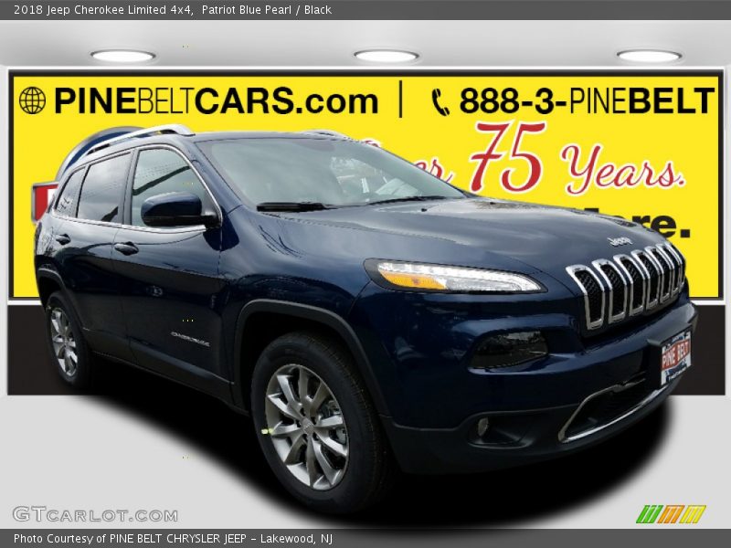 Patriot Blue Pearl / Black 2018 Jeep Cherokee Limited 4x4