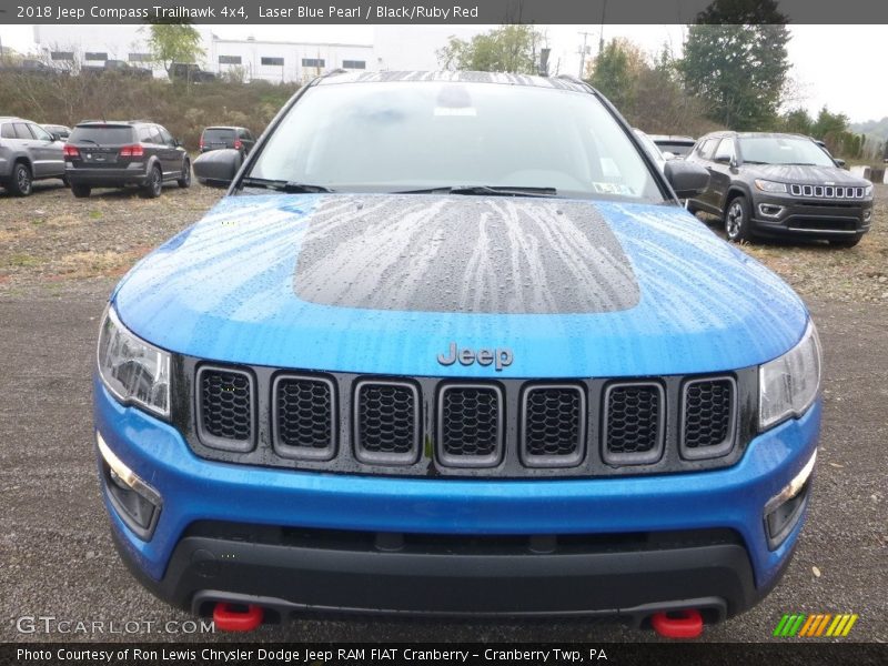 Laser Blue Pearl / Black/Ruby Red 2018 Jeep Compass Trailhawk 4x4