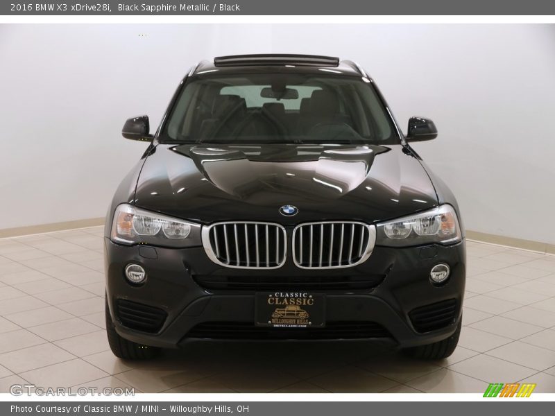 Black Sapphire Metallic / Black 2016 BMW X3 xDrive28i