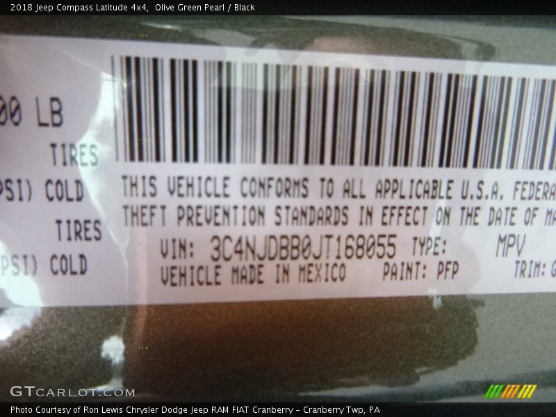 Olive Green Pearl / Black 2018 Jeep Compass Latitude 4x4