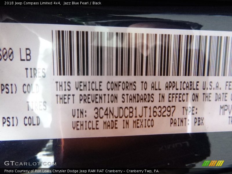 Jazz Blue Pearl / Black 2018 Jeep Compass Limited 4x4