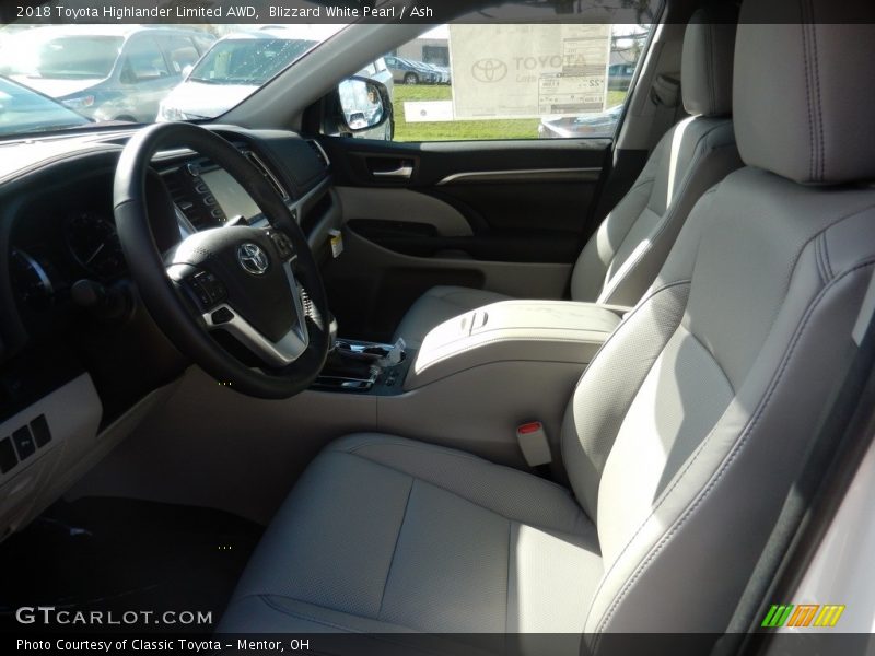 Blizzard White Pearl / Ash 2018 Toyota Highlander Limited AWD