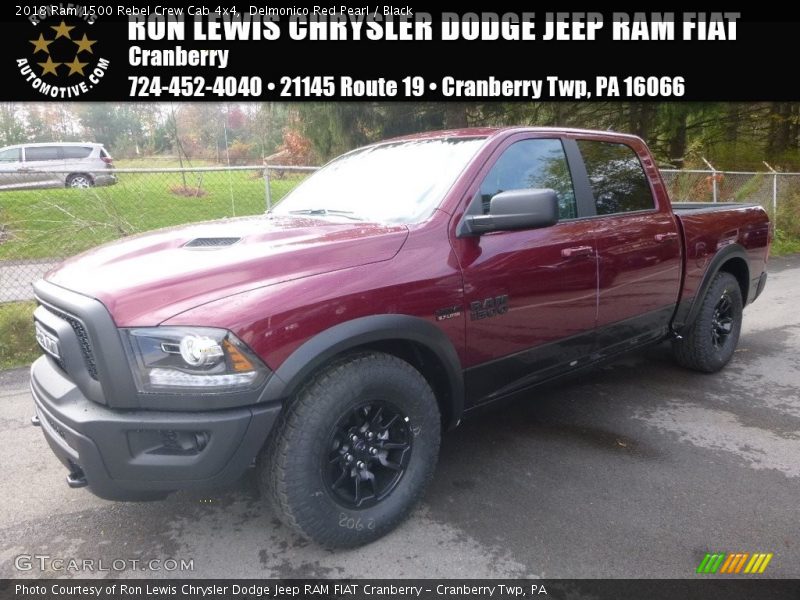 Delmonico Red Pearl / Black 2018 Ram 1500 Rebel Crew Cab 4x4