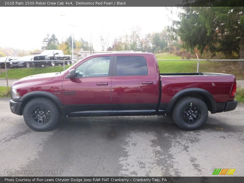 Delmonico Red Pearl / Black 2018 Ram 1500 Rebel Crew Cab 4x4