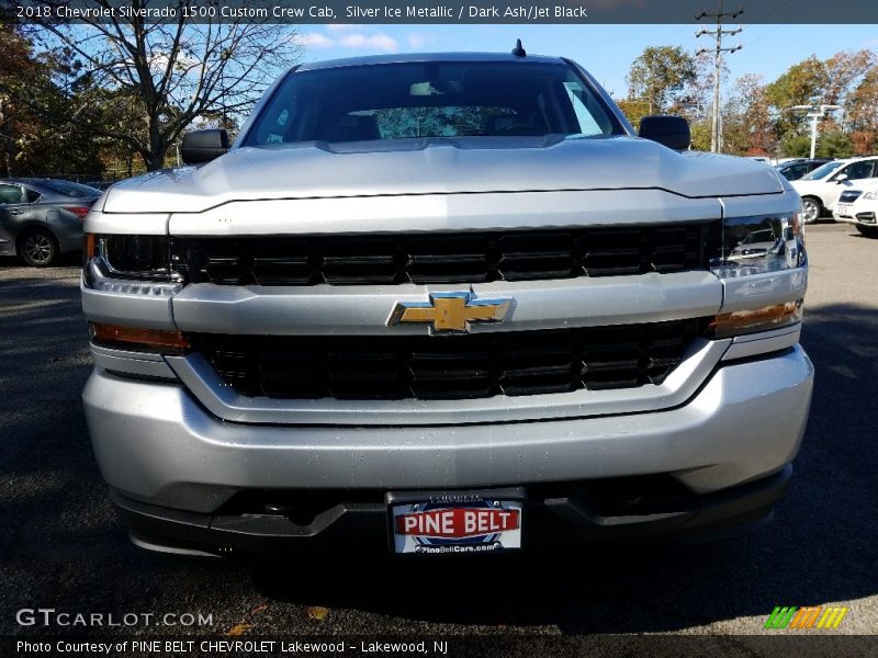 Silver Ice Metallic / Dark Ash/Jet Black 2018 Chevrolet Silverado 1500 Custom Crew Cab