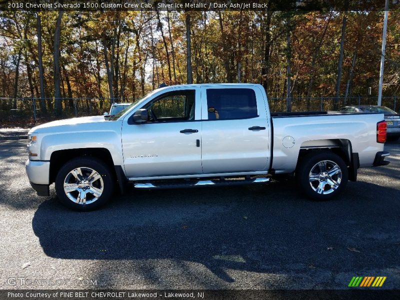 Silver Ice Metallic / Dark Ash/Jet Black 2018 Chevrolet Silverado 1500 Custom Crew Cab