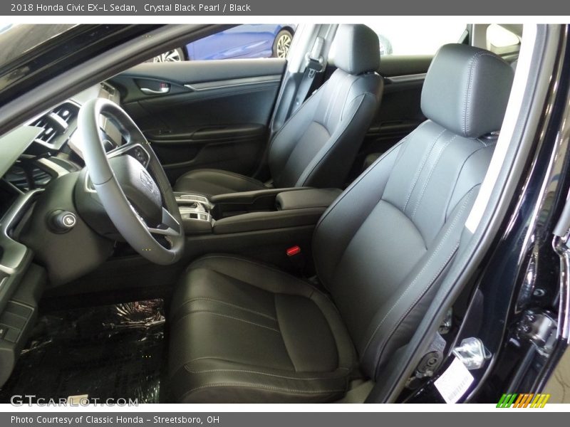 Crystal Black Pearl / Black 2018 Honda Civic EX-L Sedan
