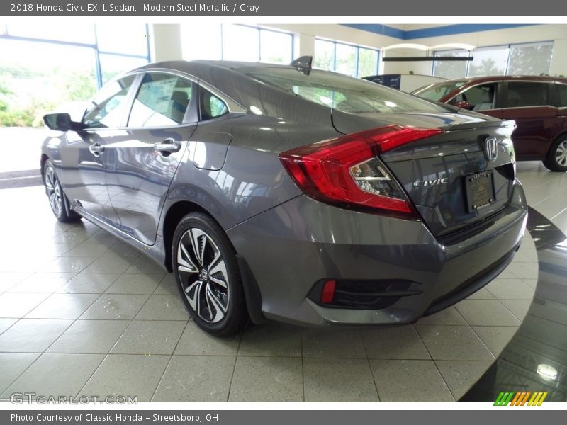 Modern Steel Metallic / Gray 2018 Honda Civic EX-L Sedan