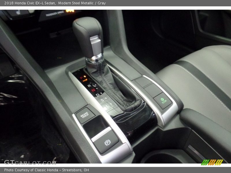 Modern Steel Metallic / Gray 2018 Honda Civic EX-L Sedan