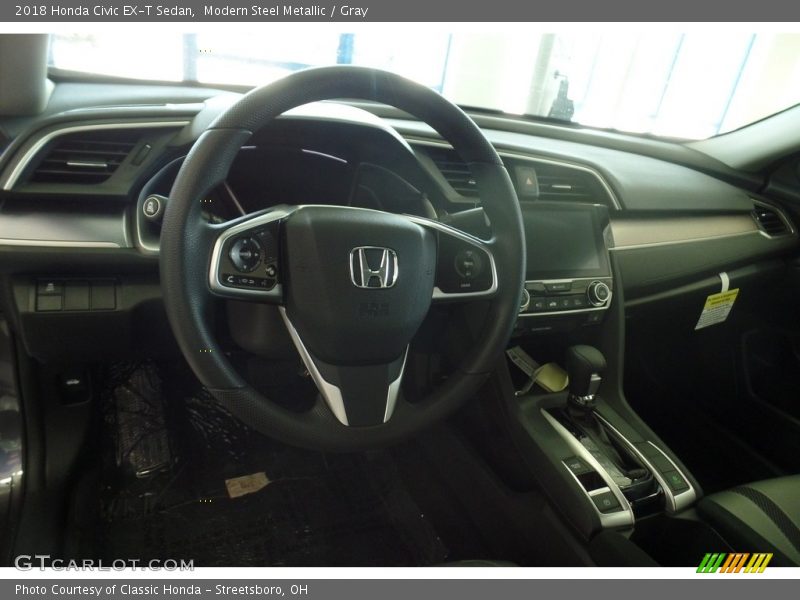 Modern Steel Metallic / Gray 2018 Honda Civic EX-T Sedan