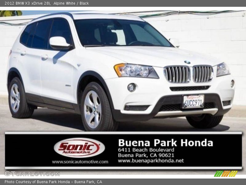 Alpine White / Black 2012 BMW X3 xDrive 28i