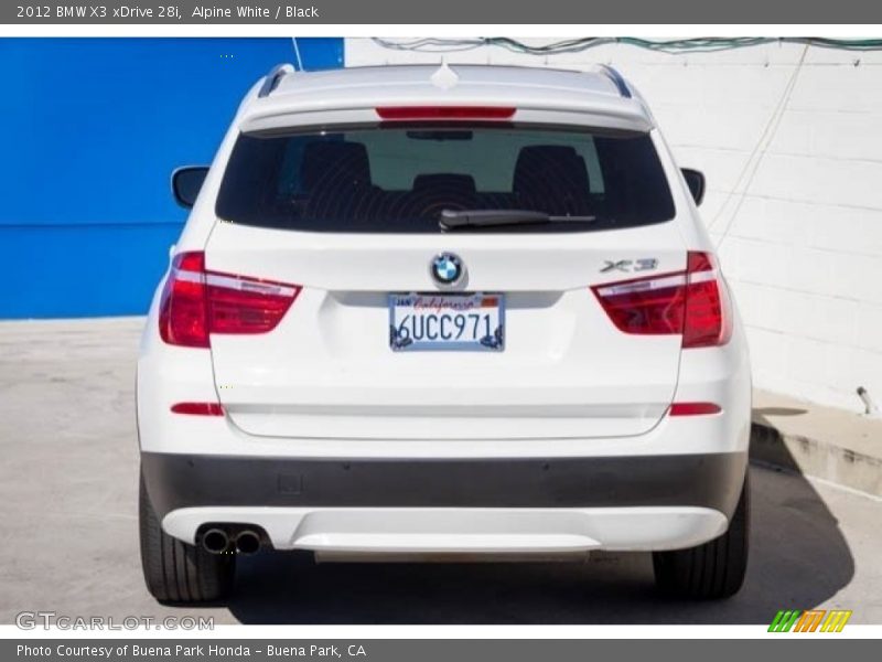 Alpine White / Black 2012 BMW X3 xDrive 28i