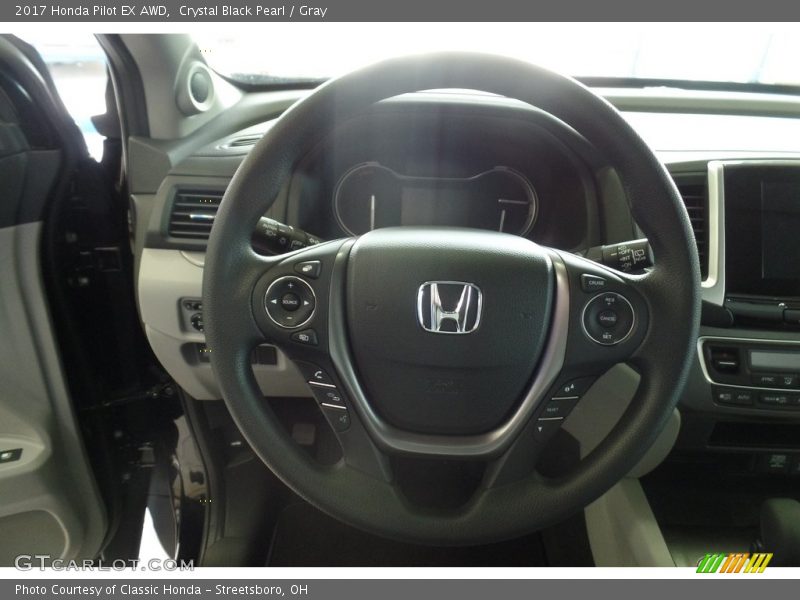 Crystal Black Pearl / Gray 2017 Honda Pilot EX AWD