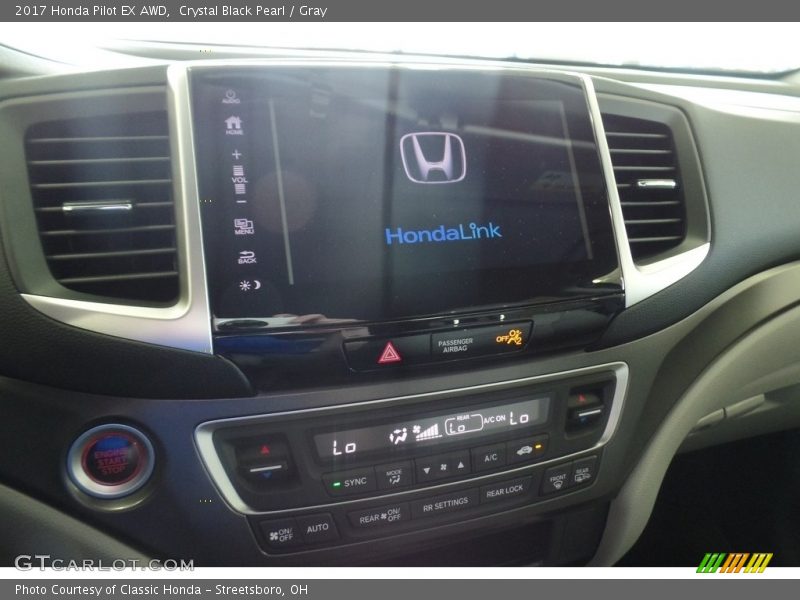 Crystal Black Pearl / Gray 2017 Honda Pilot EX AWD