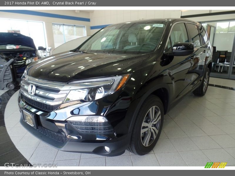 Crystal Black Pearl / Gray 2017 Honda Pilot EX AWD