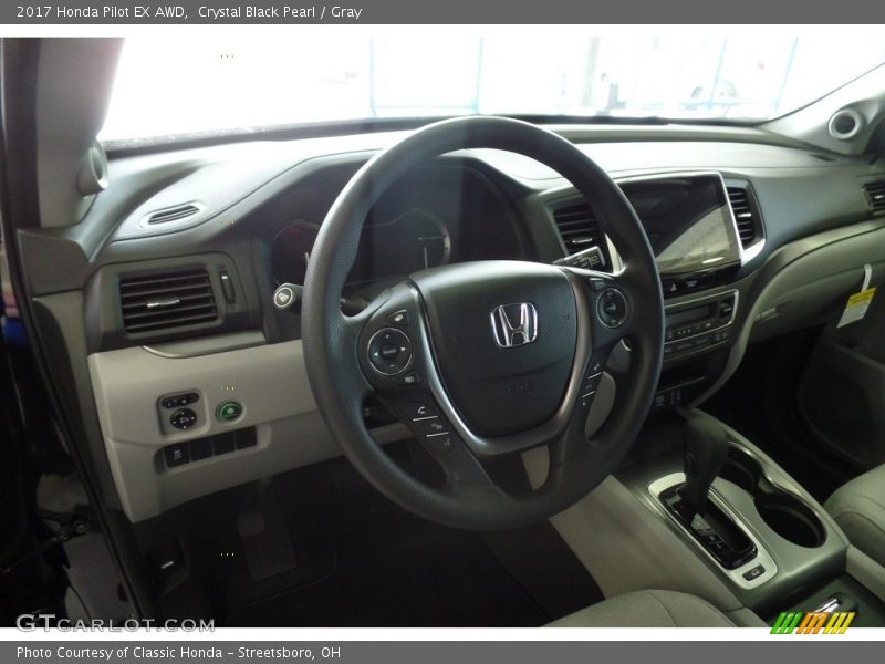 Crystal Black Pearl / Gray 2017 Honda Pilot EX AWD