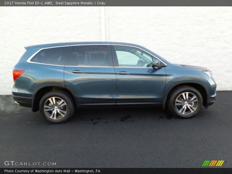 Steel Sapphire Metallic / Gray 2017 Honda Pilot EX-L AWD