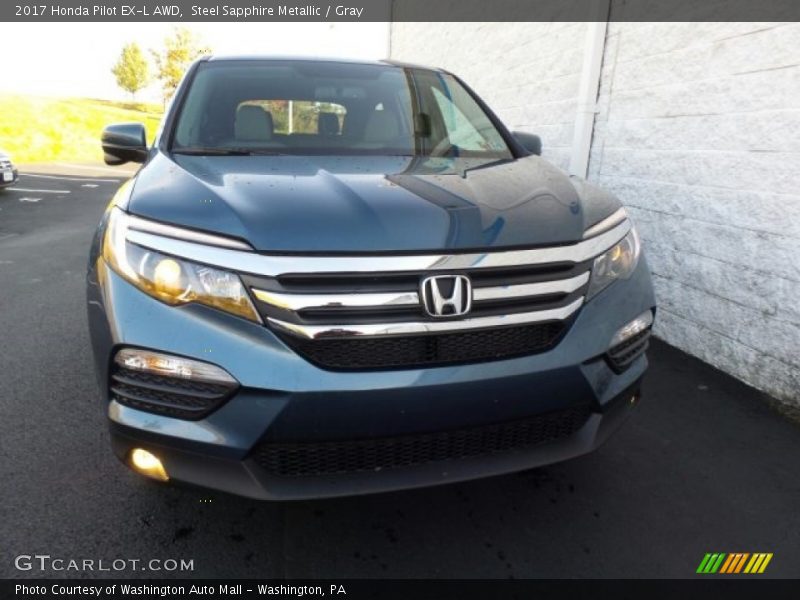 Steel Sapphire Metallic / Gray 2017 Honda Pilot EX-L AWD