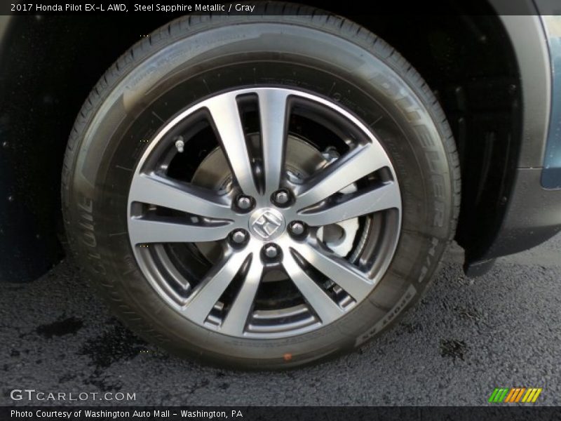 Steel Sapphire Metallic / Gray 2017 Honda Pilot EX-L AWD