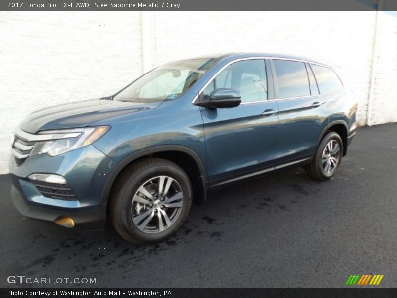 Steel Sapphire Metallic / Gray 2017 Honda Pilot EX-L AWD