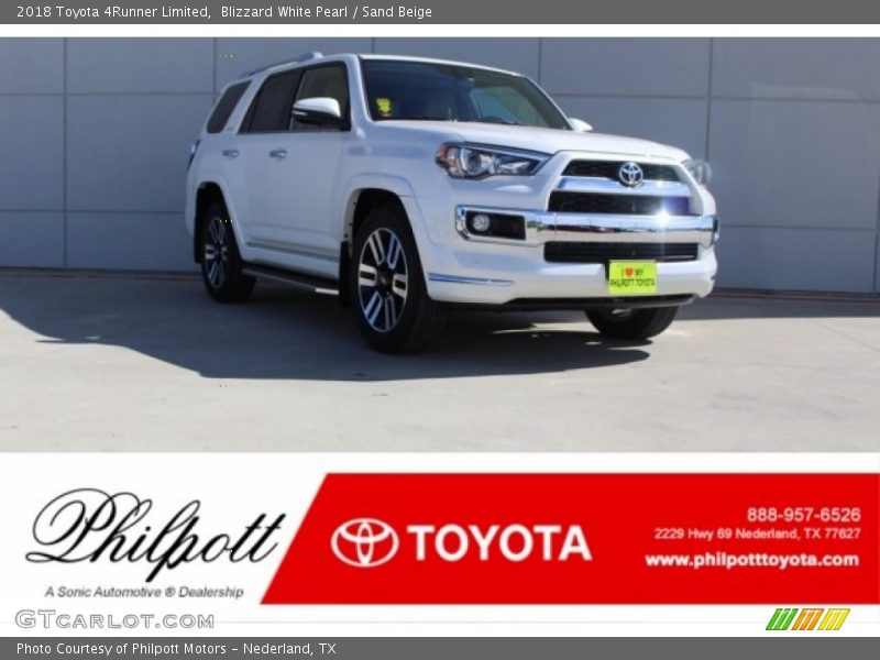 Blizzard White Pearl / Sand Beige 2018 Toyota 4Runner Limited