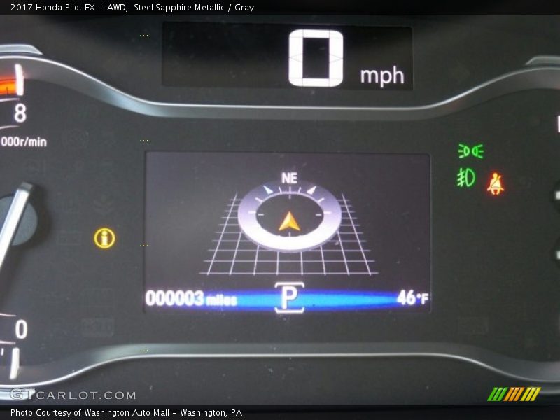 Steel Sapphire Metallic / Gray 2017 Honda Pilot EX-L AWD