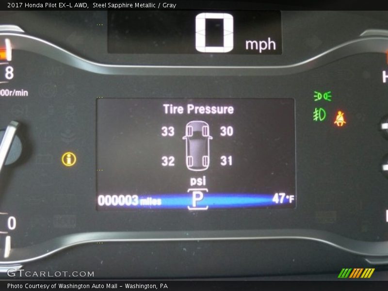 Steel Sapphire Metallic / Gray 2017 Honda Pilot EX-L AWD