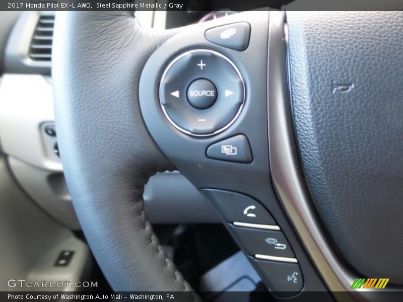 Steel Sapphire Metallic / Gray 2017 Honda Pilot EX-L AWD