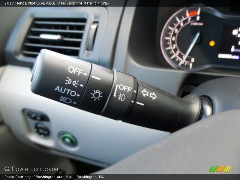 Steel Sapphire Metallic / Gray 2017 Honda Pilot EX-L AWD