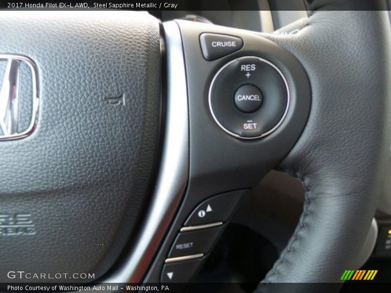Steel Sapphire Metallic / Gray 2017 Honda Pilot EX-L AWD