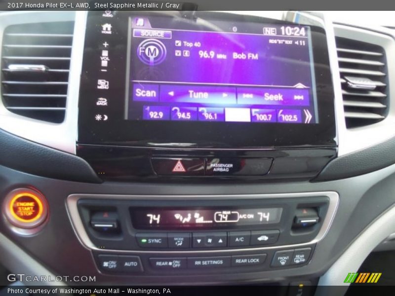 Steel Sapphire Metallic / Gray 2017 Honda Pilot EX-L AWD