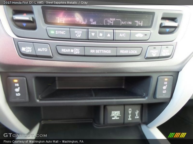 Steel Sapphire Metallic / Gray 2017 Honda Pilot EX-L AWD